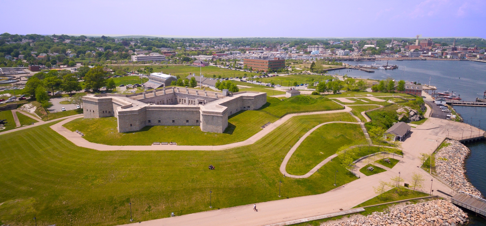 Aerial shot of Fort Trumbull