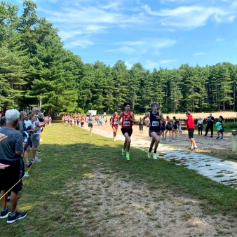 Cross country runners through Stratton Brook (Instagram@simsburyboysxc)