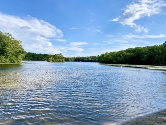 Swim area at Green Falls Campground